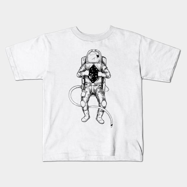 astronaut Kids T-Shirt by rudoi